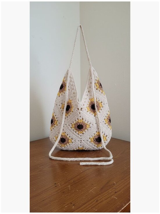 Handbags - Crochet Beach Tote Bag for Women, Cotton Hobo Purse
